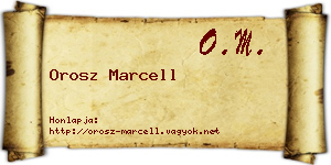 Orosz Marcell névjegykártya
